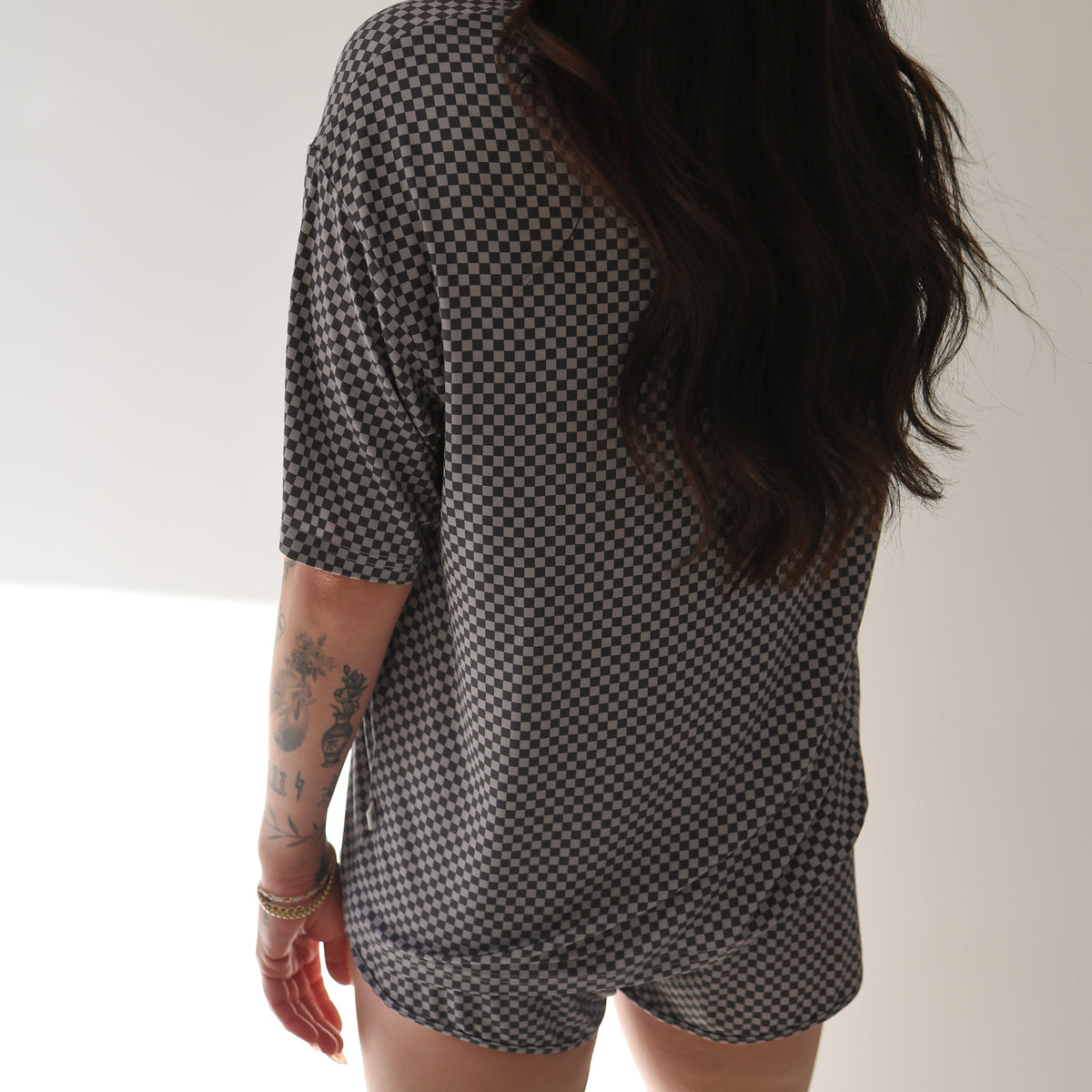 Women's Bamboo Short Set | Street Micro Check forever french baby