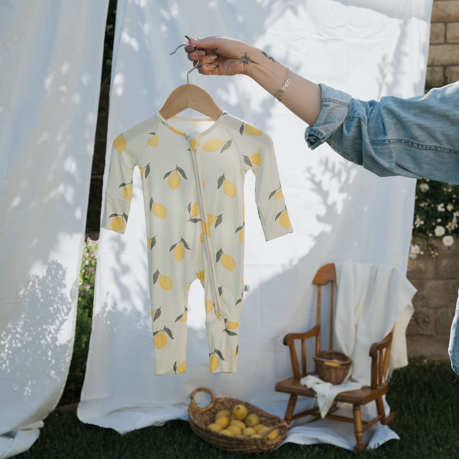 Bamboo Zip Pajamas | Lemon forever french baby