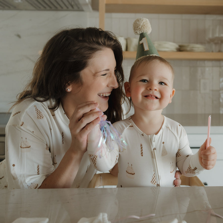 Bamboo Zip Pajamas | Birthday Boy forever french baby