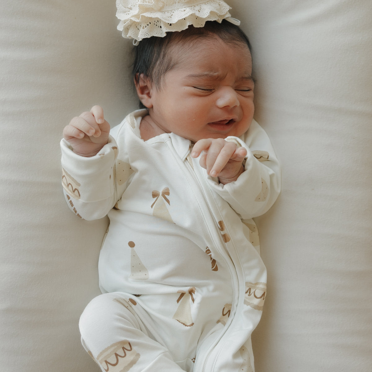 Bamboo Zip Pajamas | Birthday Girl forever french baby
