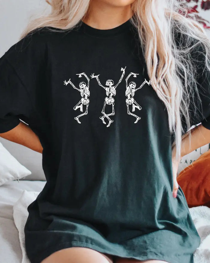 Dancing Skeletons Tee Saved by Grace Co.