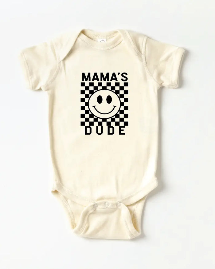 Mama's Dude Checkered Onesie Saved by Grace Co.