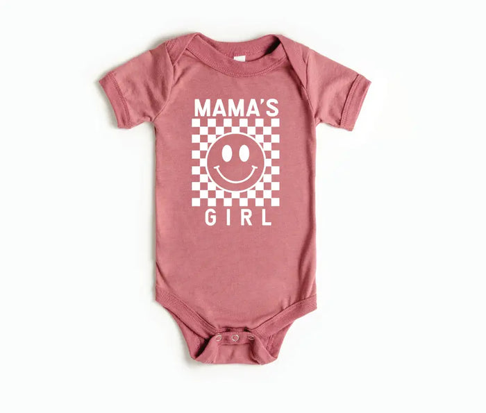 Mama's Girl Checkered Onesie Saved by Grace Co.