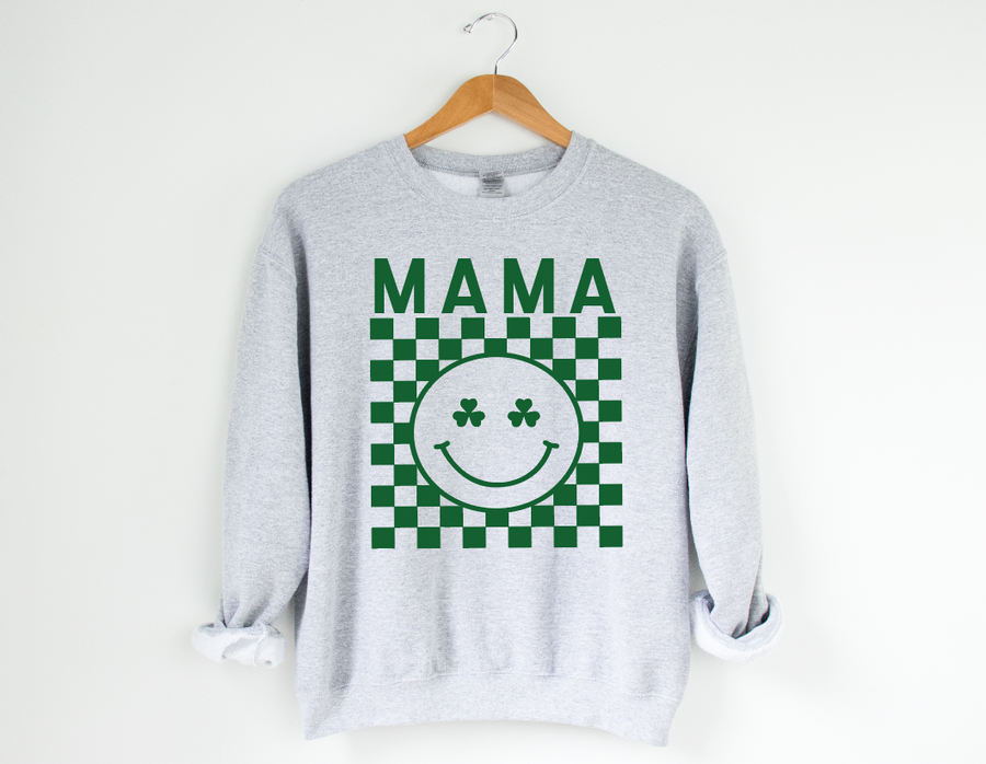 Mama Grey Checkered Sweatshirt