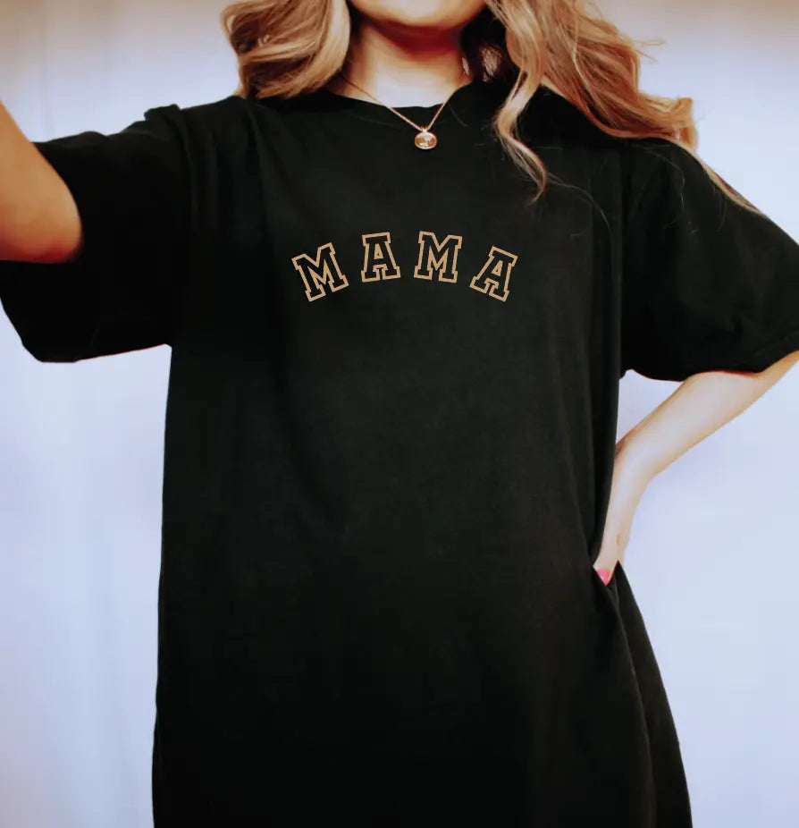 Mama Varsity Neutral Tee Saved by Grace Co.