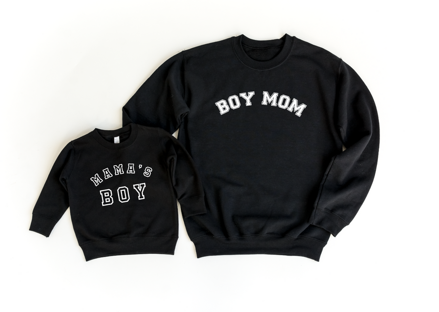 Mama's Boy Varsity Pullover - White Design