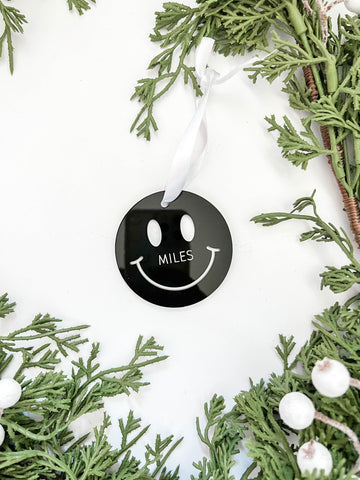Custom Smiley Face Ornament/Stocking Tag