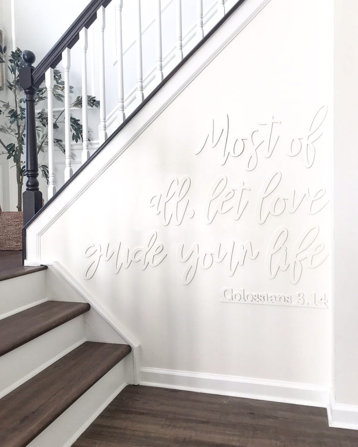Most of all, let love guide your life. Colossians 3:14 Saved by Grace Co.