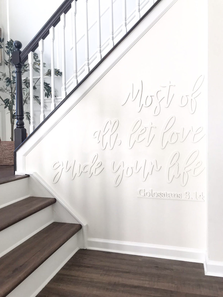 Most of all, let love guide your life. Colossians 3:14 Saved by Grace Co.