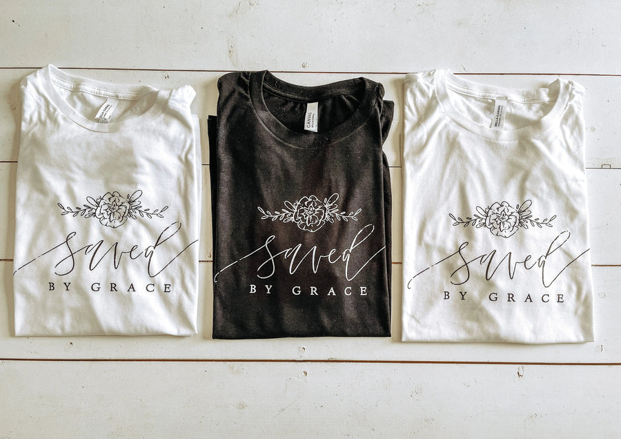 Saved by Grace Crew Neck Tee Saved by Grace Co.