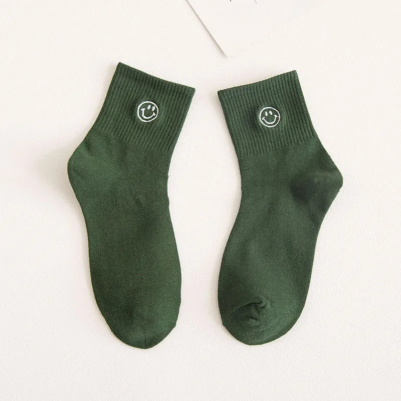 Green Happy Face socks